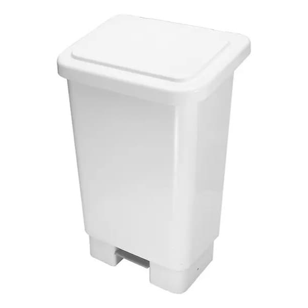 Lixeira Plástica Retangular Com Pedal 50l Haste De Metal