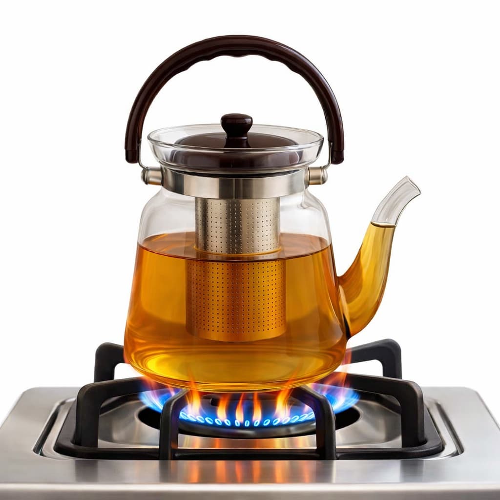 Chaleira De Vidro Difusor Vai Ao Fogo 1800ml
