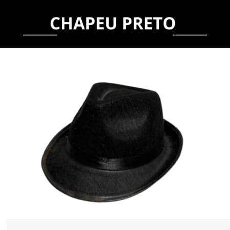 Chapéu Preto – Acessório para Festa, Fantasia e Eventos