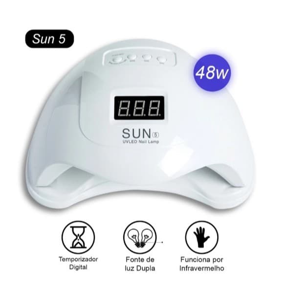 Cabine Estufa De Unha Sun 5 Digital 48w Bivolt 24 leds Uv Para Unhas Gel Acrígel (3672)