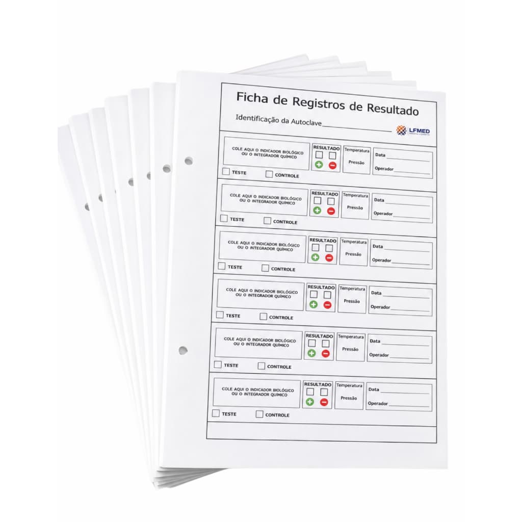 Folha A5 de Registro Reposição Controle Esterilização Teste Químico E Biológico Autoclave Sem Pasta