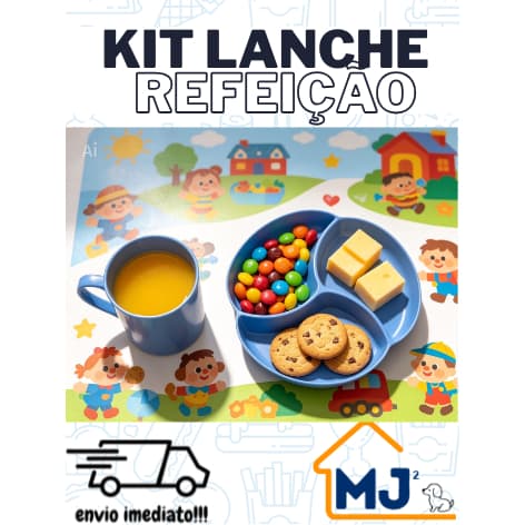 Kit refeição lanche merenda de plástico festa infantil prato e caneca