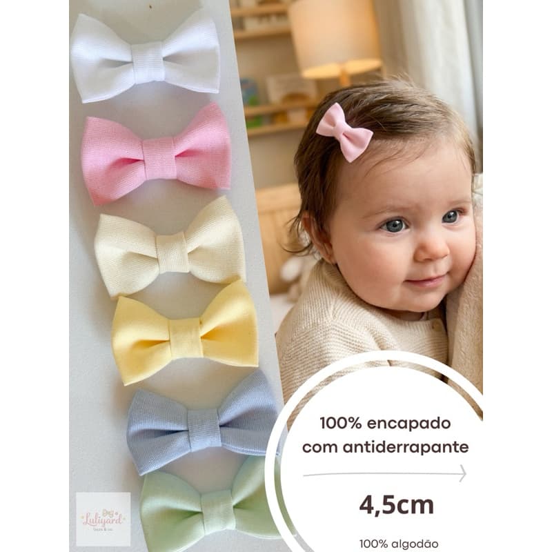 Mini Laço Bico Pato Encapado Antideslizante Bebê Menina  Infantil Unidade Kit