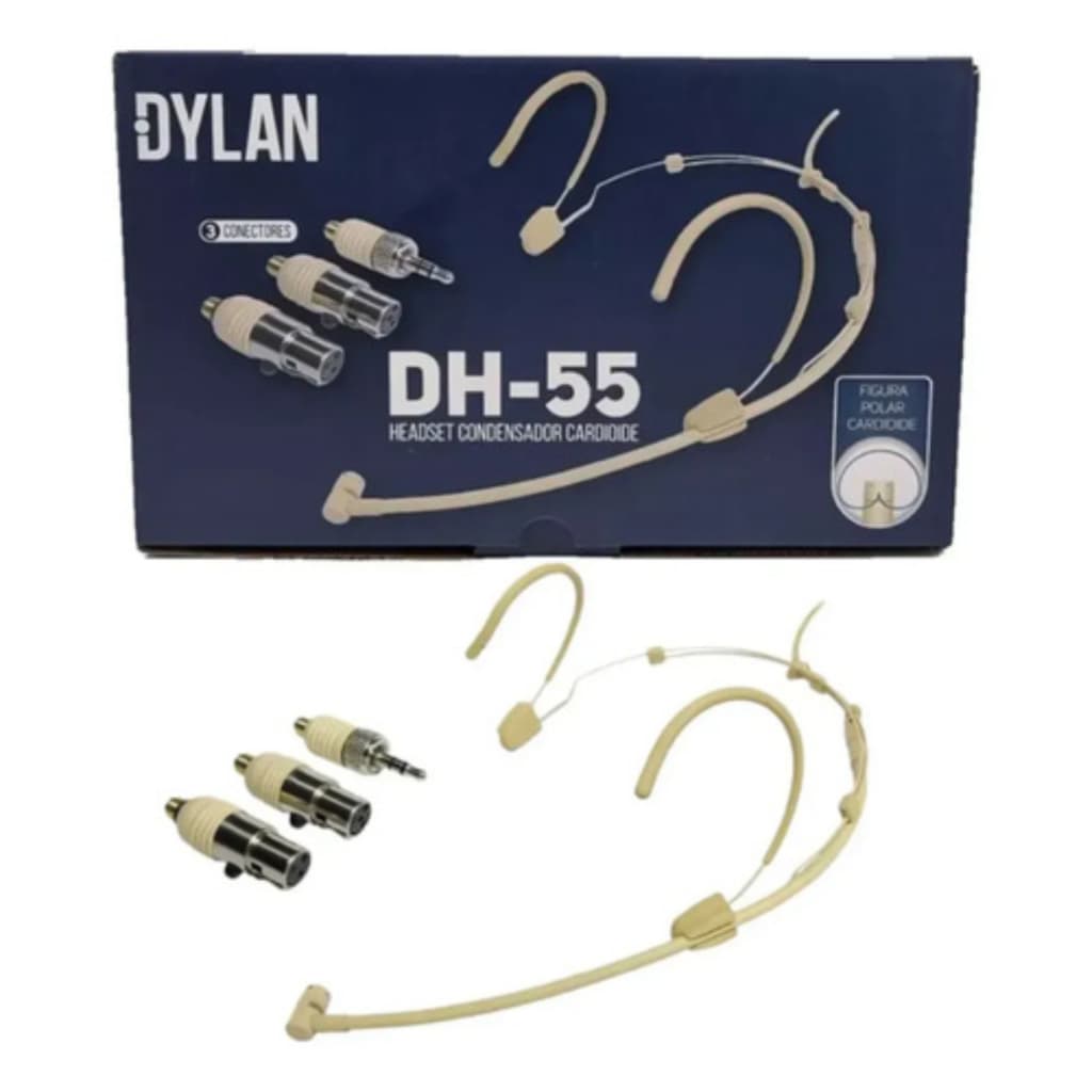 Microfone Headset Dylan Dh-55 Condensador Cardioide 3 Plugs