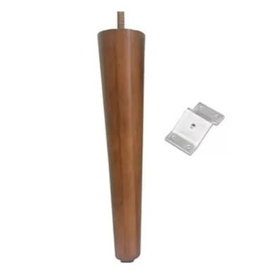 1 Pé Palito de 30 cm com 1 Chapinha Inclinada a 10 Graus Avulso para Poltronas e Puffs