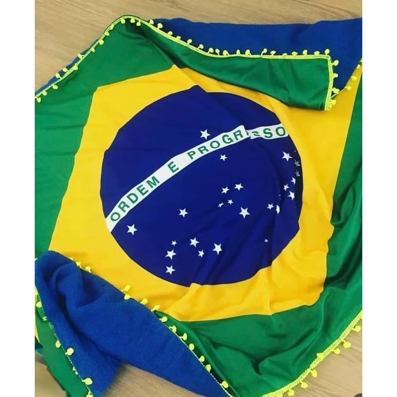 Canga Toalha bandeira Brazil especial modelo copa dupla face atoalhado
