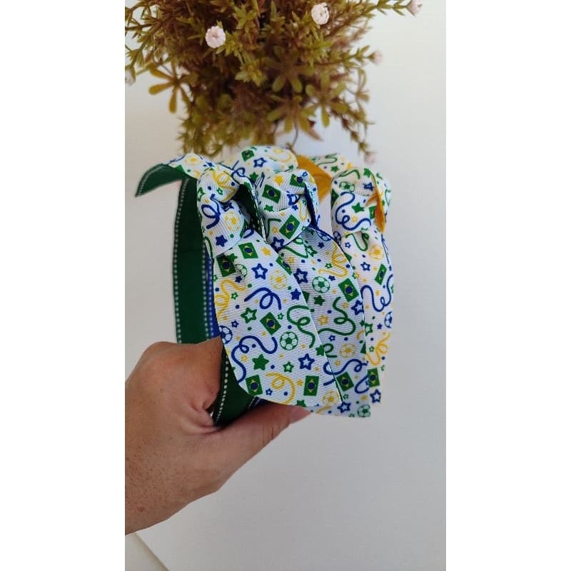 Tiara Turbante Brasil Verde e Amarelo | Acessório para Torcer na Copa | Moda Infantil e Adulta Feminina