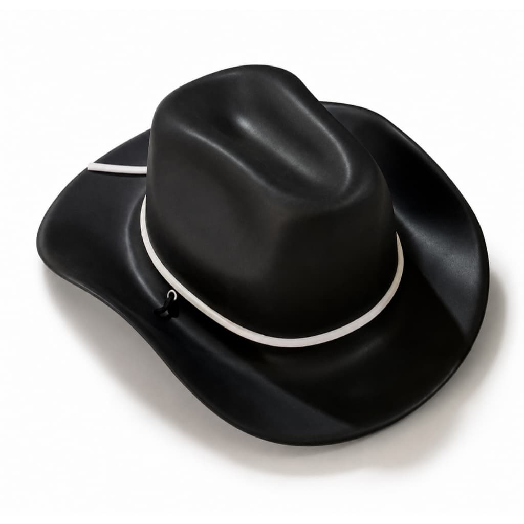 Chapéu Cowboy Country Boiadeiro em EVA Premium Preto Festa Junina Rodeio Fantasia Adulto e Infantil