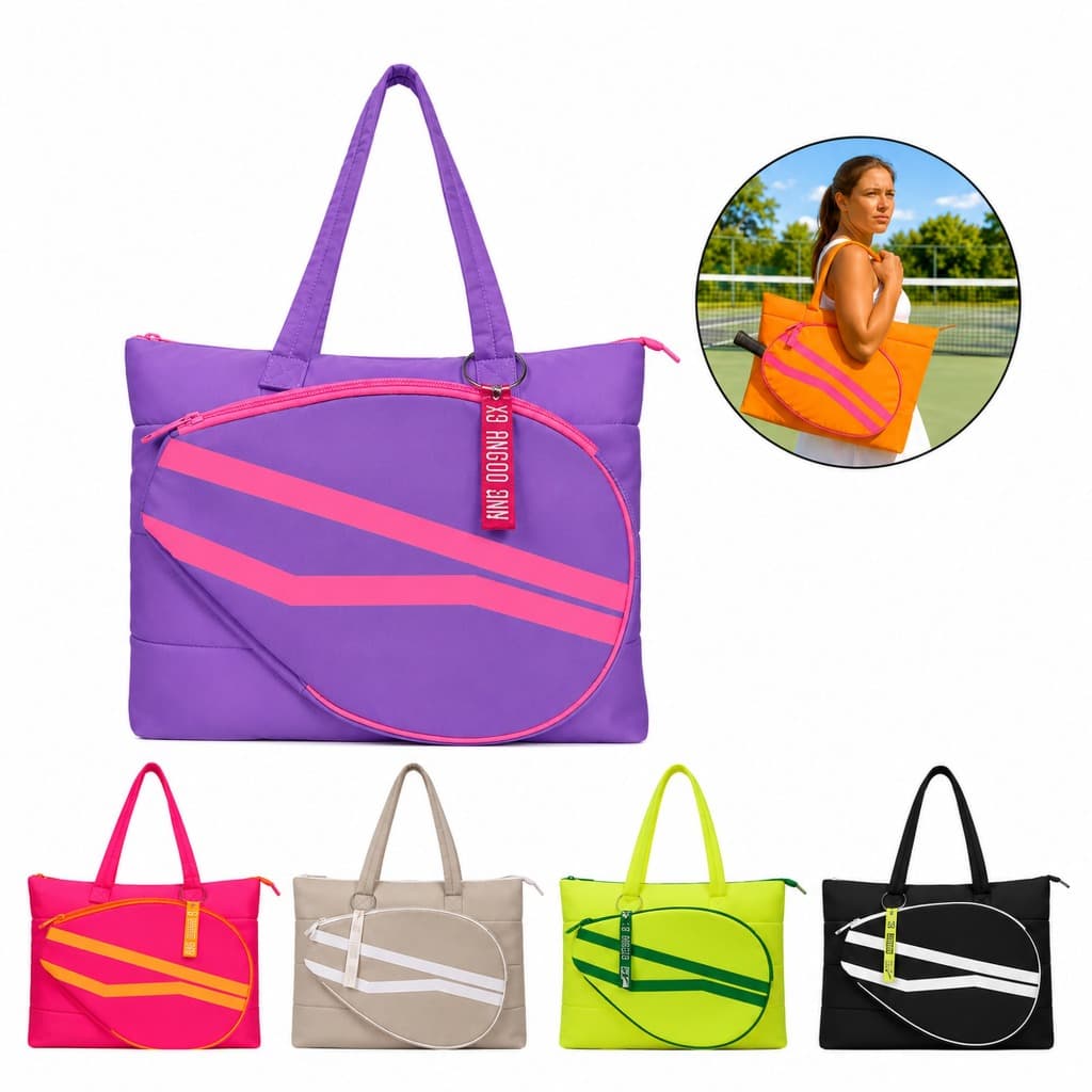 Raqueteira Bolsa Sacola Porta Raquete Beach Tennis Frescobol  Padel Squash Tênis Tecido Impermeável  Fashion Espaçosa