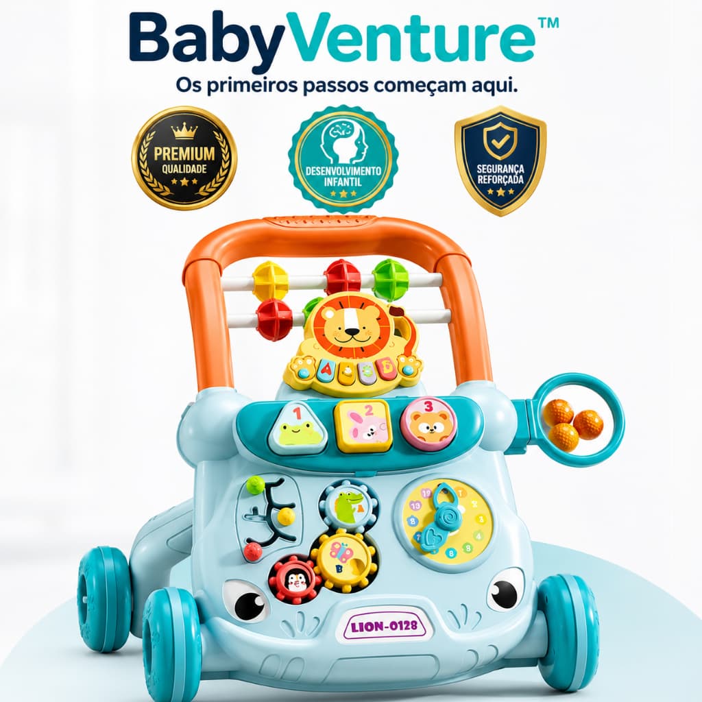 Andador Infantil Educativo Musical Bebê Primeiros Passos Centro Atividades Desenvolvimento Motor