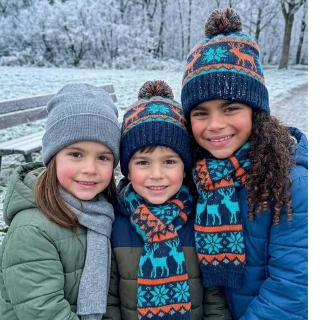Kit Touca Cachecol Infantil Inverno Frio Menina Menino