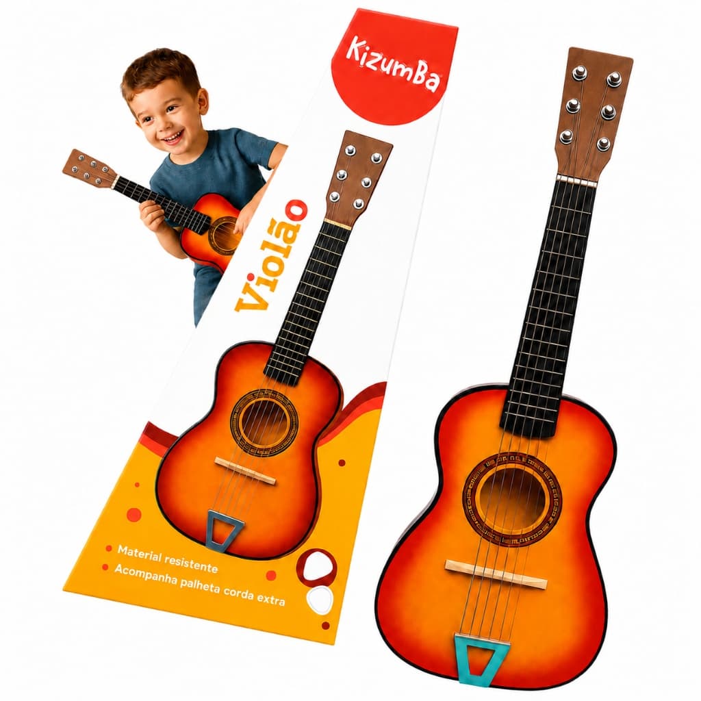 Mini Violão Semi Profissional Para Crianças Infantil Corda Aço Acústico Instrumento Musical Kizumba