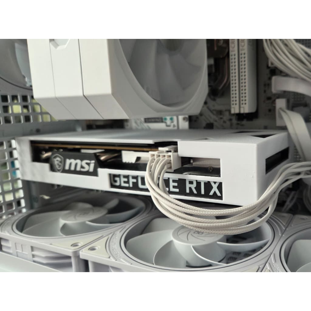 Capa para MSI RTX 3060 Ventus 2X Branca Cover Decorativa GPU Gamer Personalização PC