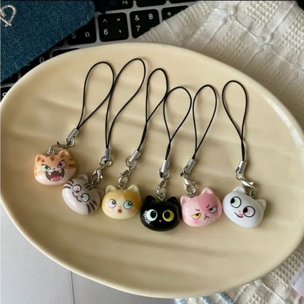enfeite gatinho colorido fofo para chaveiro, celular, mochila, bolsa, estojo, presente para jovens criança e adulto