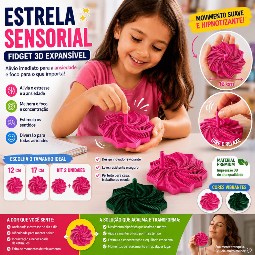 Recurso Terapêutico ESTRELA Sensorial Som Regulador | Autismo TEA TDAH Ansiedade | Foco Concentração