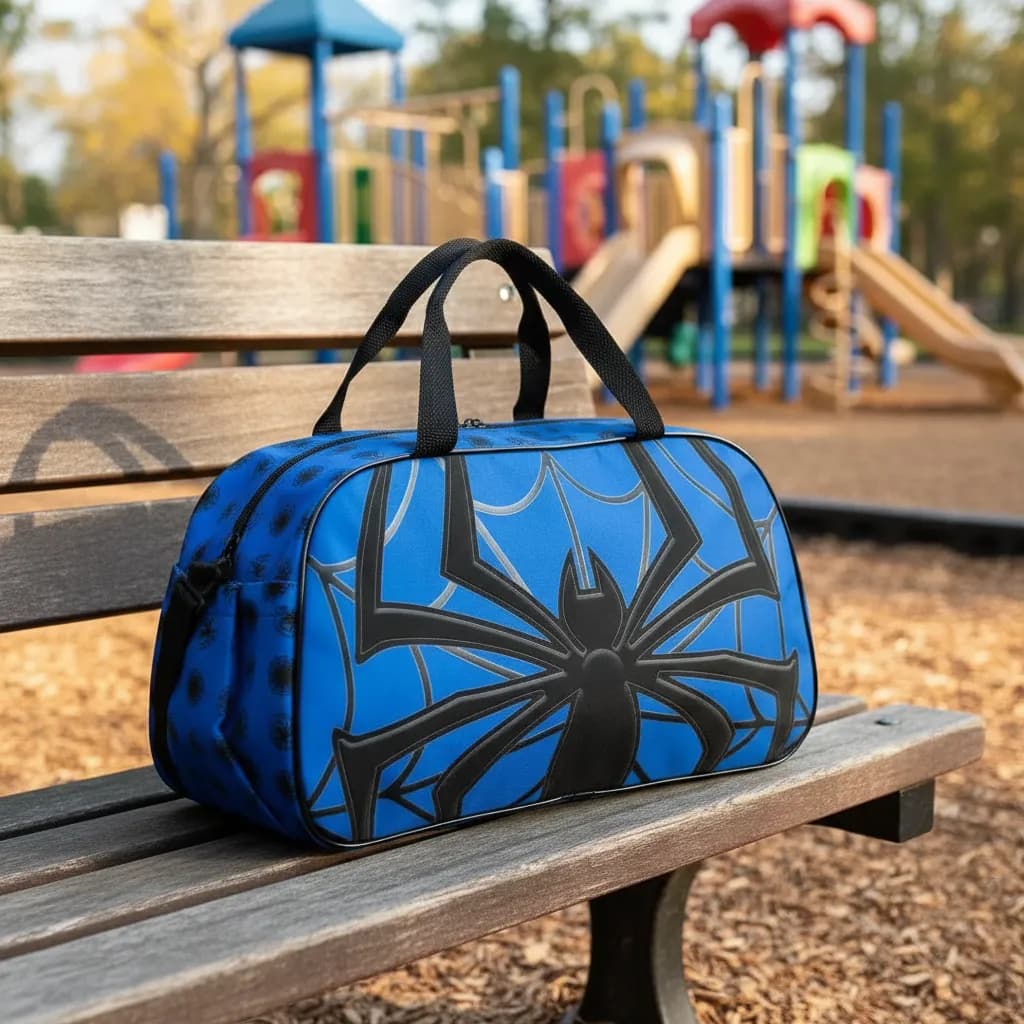 Bolsa Infantil Spider Azul Menino Passeio Viagem Esporte Escolar