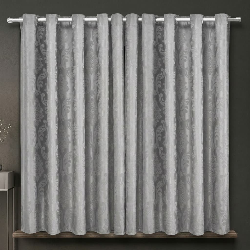 Cortina de 2,00 X 1,35 Jacquard Cinza Sala ,Quarto e Cozinha