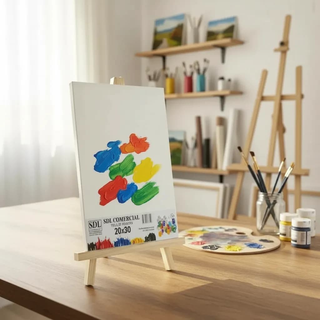 Mega Kit Cavalete + Tela 20x30 Escolas Artes Profissional Pintura Artística