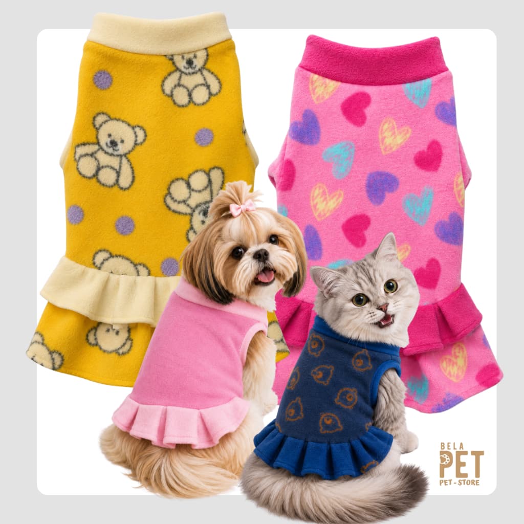 Vestido para Cachorro - Vestido PET - Vestido para Cachorro - Roupa de Inverno Para Cachorro