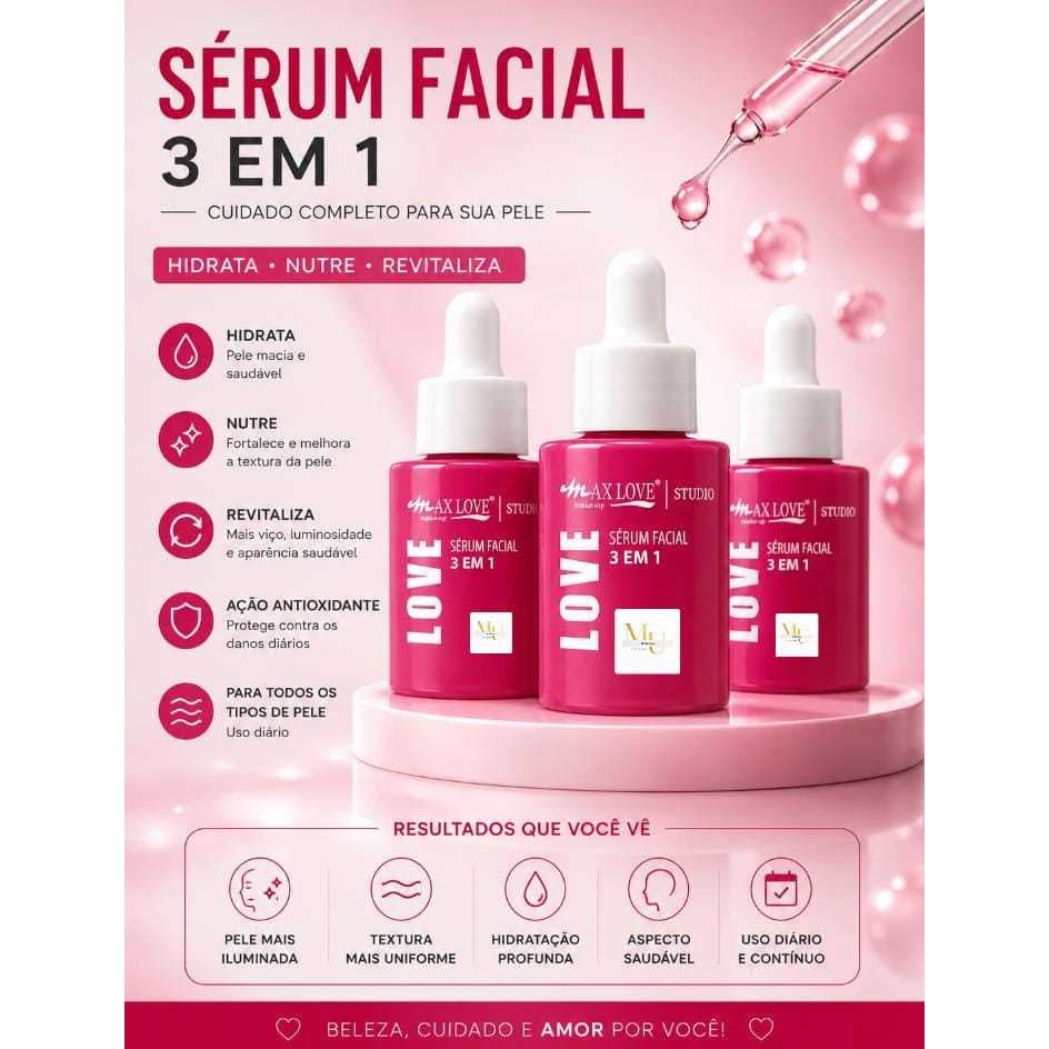 ✨ Sérum Facial Rosa Mosqueta Max Love 30ml – Hidratação, Renovação e AntissinaisJ4ZHJWKA27AW
