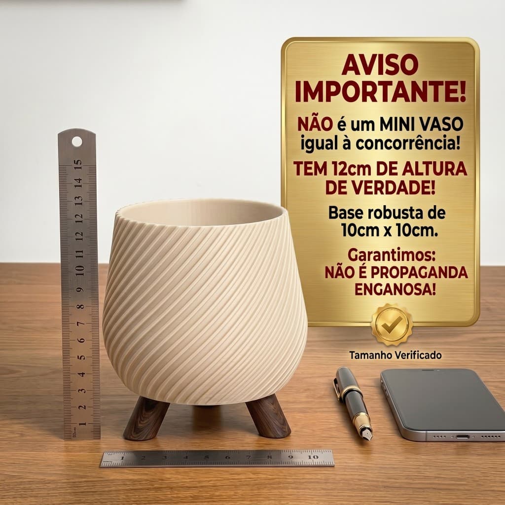 Kit Vasos Suculentas Modernos Decorativos Cachepot | Com Tripé | Textura em Relevo | Moderno | Várias Cores