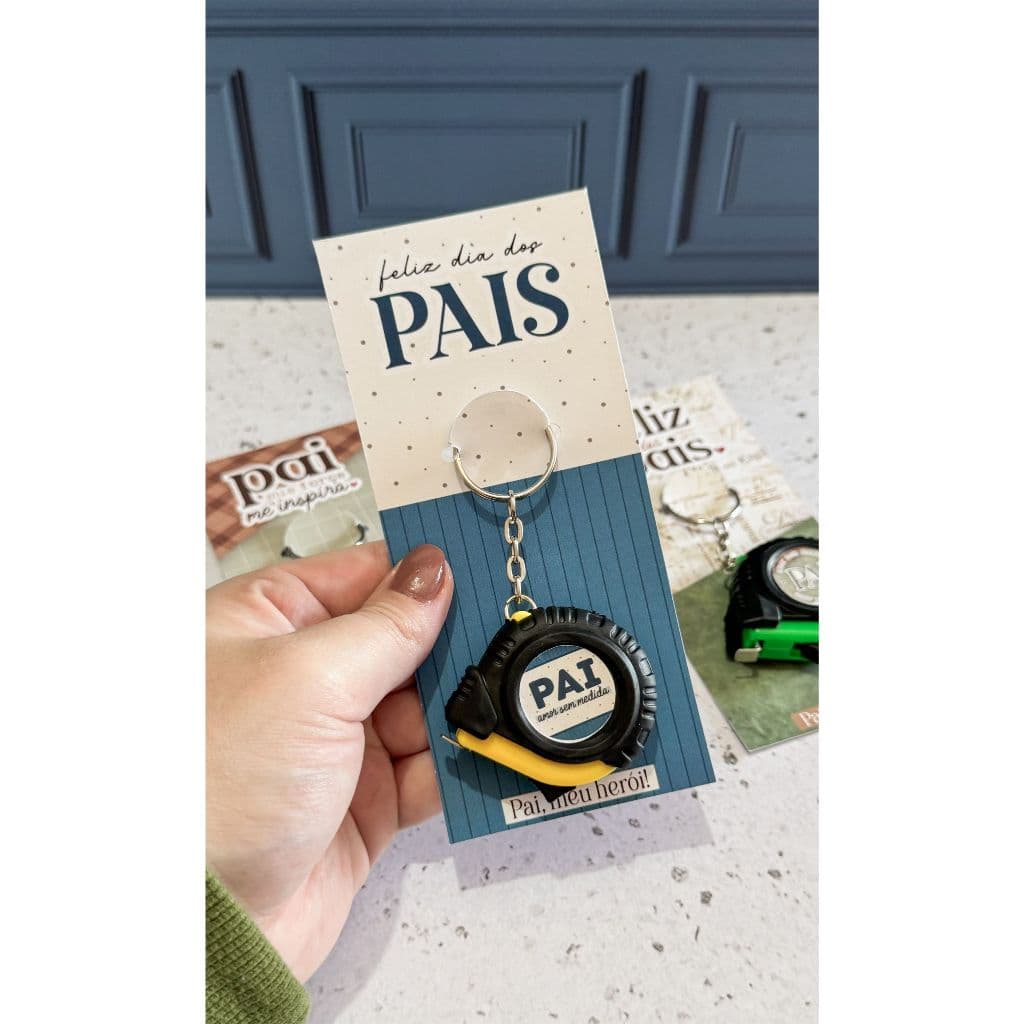 Cartão Personalizado Dia dos Pais com Mini Trena 1m - Mimo Dia dos Pais