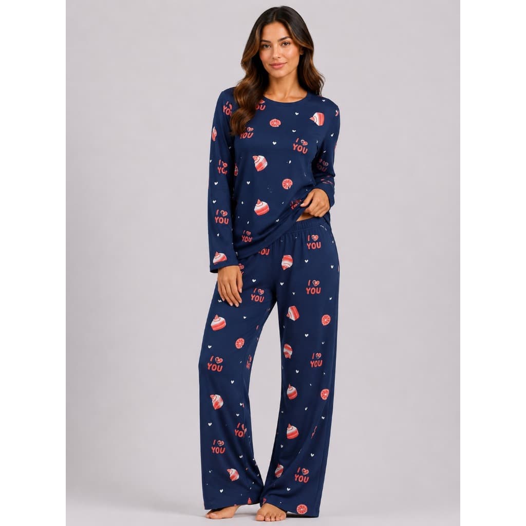 Conjunto de Dormir Baby Doll Pijama Frio Inverno Feminino