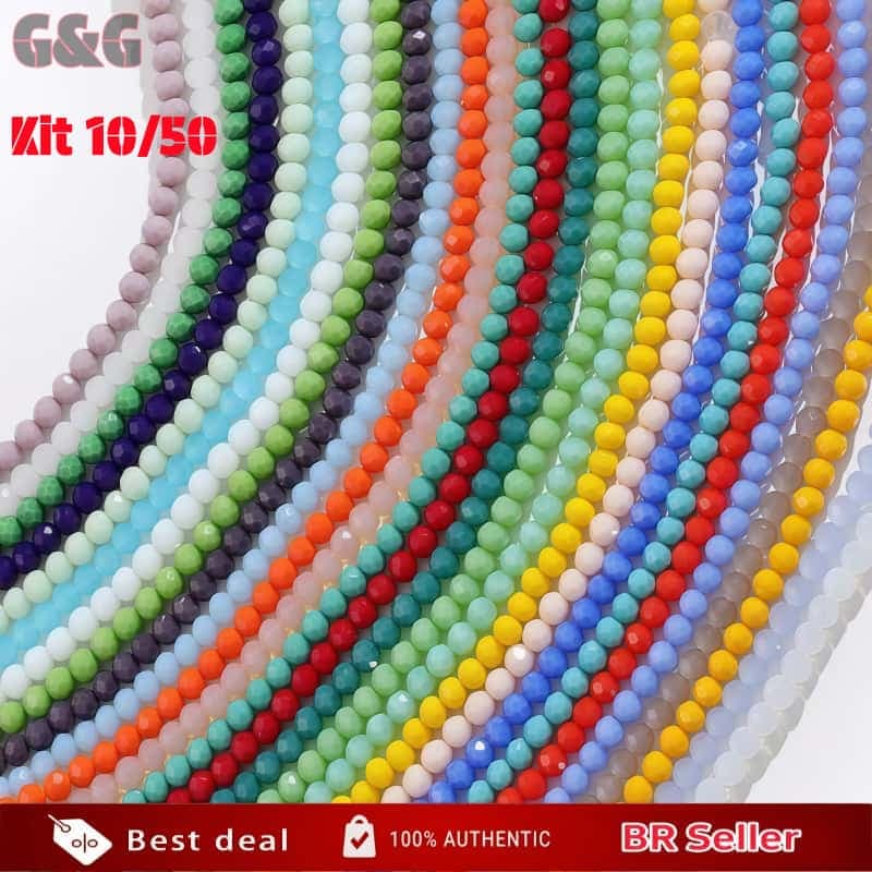 ✅[BR Seller]Kit 10/50 Fio de Cristal 8mm Flat Facetado Vidro 67~64 Cristais Contas Por Fio Aproximadamente 64 Cores