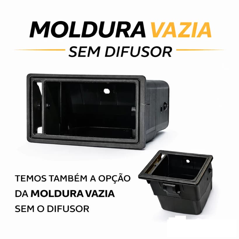 Suporte Moldura Saidas Laterais Difusor de Ar VW Gol Saveiro Parati Quadrado ABS Preto