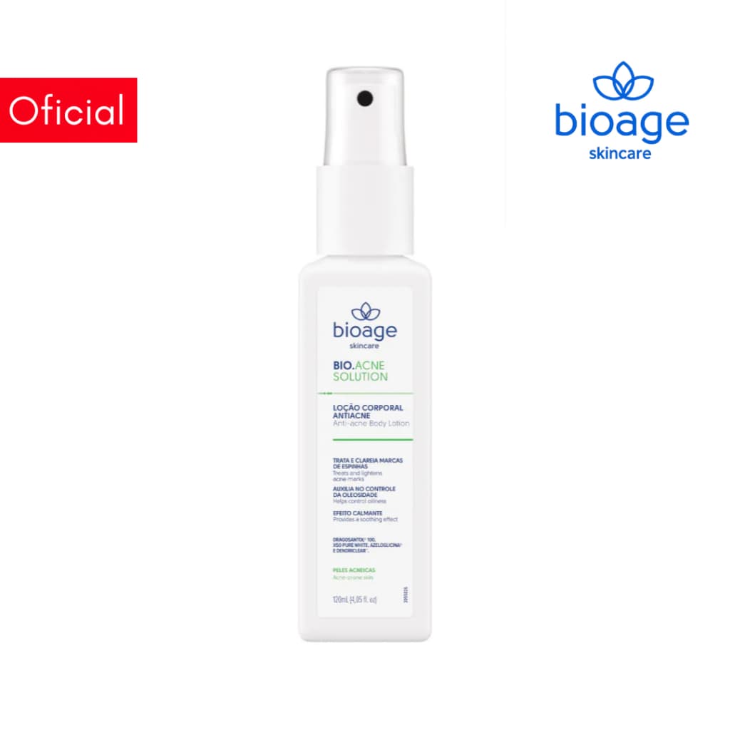 Bioage Loção Corporal Antiacne Trata e Clareia Marcas de Espinhas 120ml