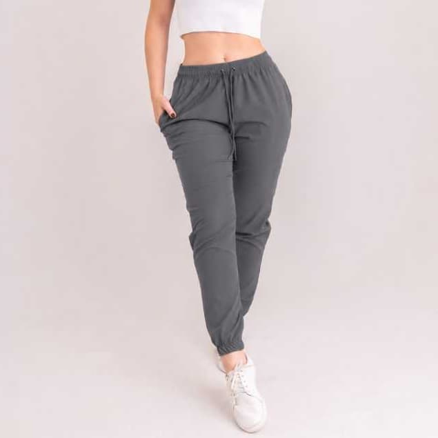 CALÇA FEMININA TACTEL ELASTANO PREMIUM JOGGER CHUMBO ROUPA PARA TREINO,CAMINHADA,YOGA,ACADEMIA