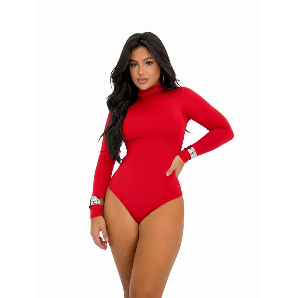 Body  Manga Longa Gola Alta Blusa Feminina com  Proteção Solar em Suplex