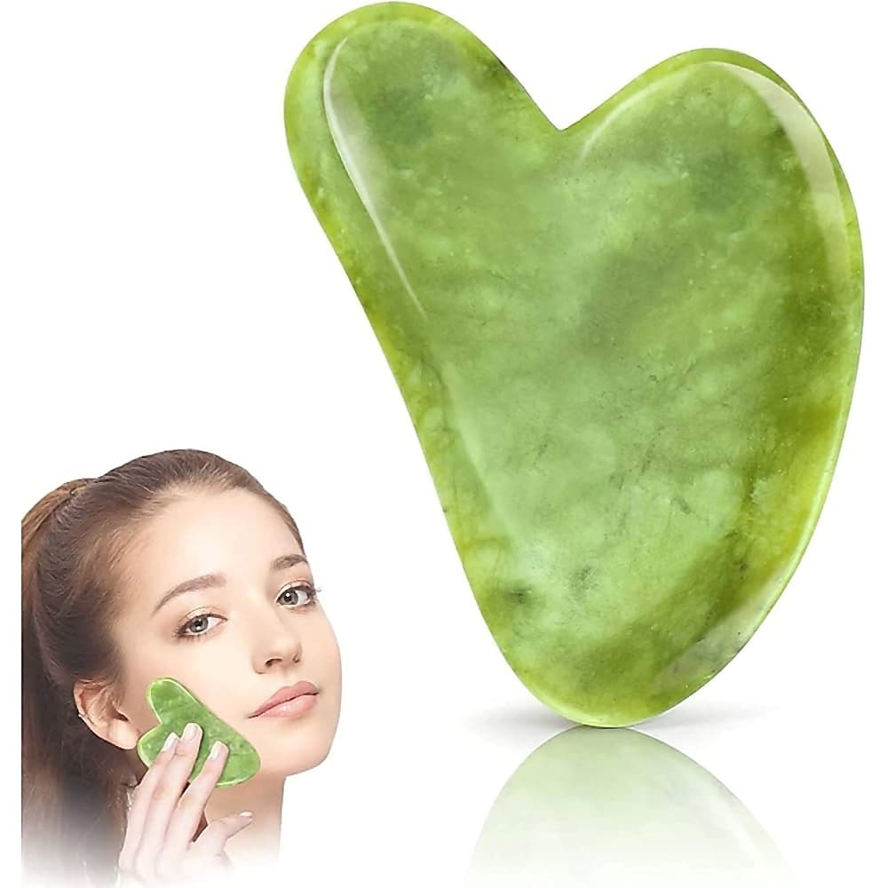 Skincare Placa de Massagem e Corporal Gua Sha em pedra de jade – Beleza e Bem Estar Guacha