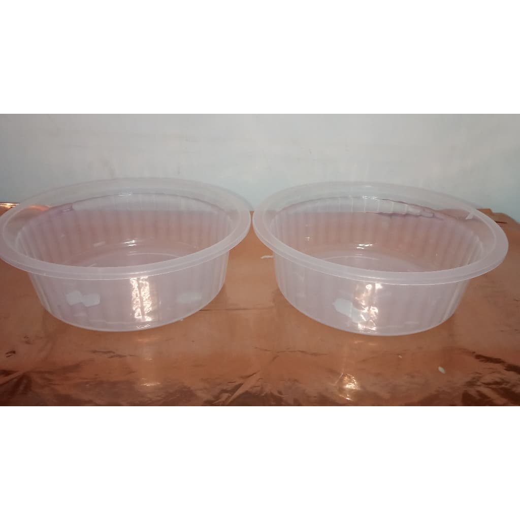 Kit 2 Bacias Plásticas 2,5 Litros Caneladas Transcolor Multiuso Cozinha Lavanderia Limpeza Ercaplast