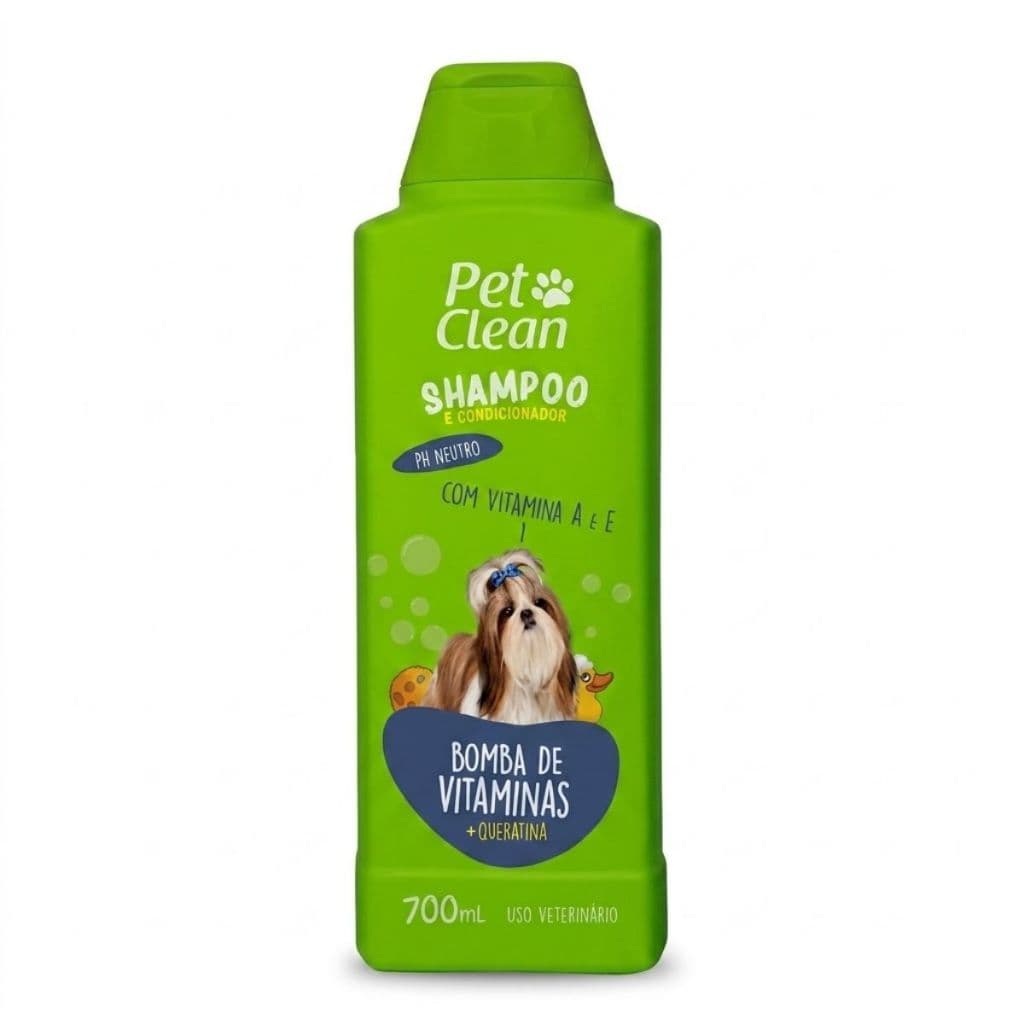 Shampoo e Condicionador Pet Shop para Cachorro e Gato Pet Clean - 700 ml