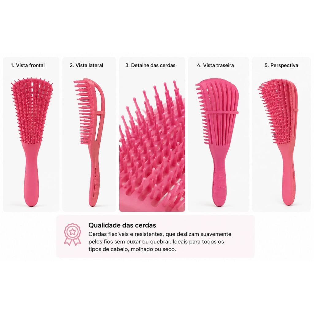 Escova Polvo Desembaraçante Flexível Anti Quebra Para Cabelos Cacheados e Lisos Pentes para Cabelos Cor Sortidas