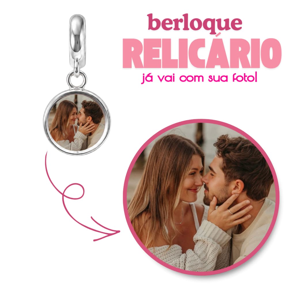 Berloque com foto - Já vai com a sua foto escolhida - Presente dia dos namorados