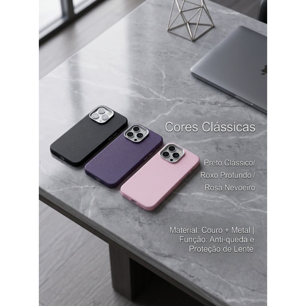 KIT 2 Capa minimalista em couro rosa para celular – proteção suave, luxo discreto.pra iphone 11 12 13 14 15 16 17promax