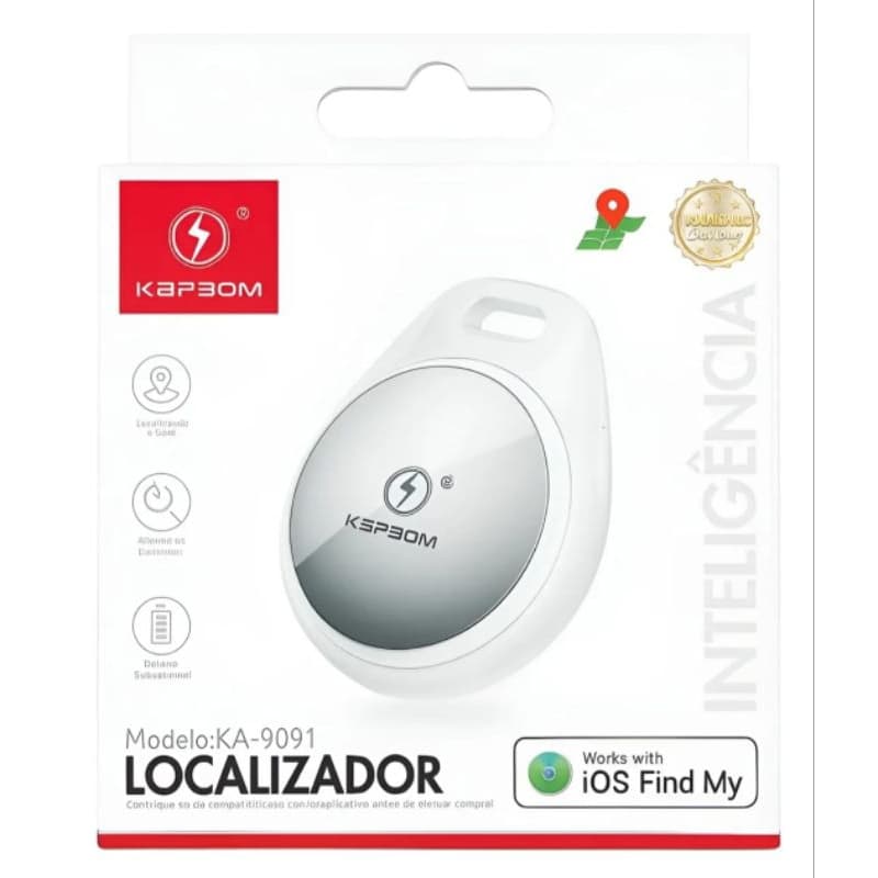 Tag Localizador Rastreador Inteligente Kapbom KA-9091 Compatível iOS Find My Anti-perda Para iPhone Chaves Carteira Mala