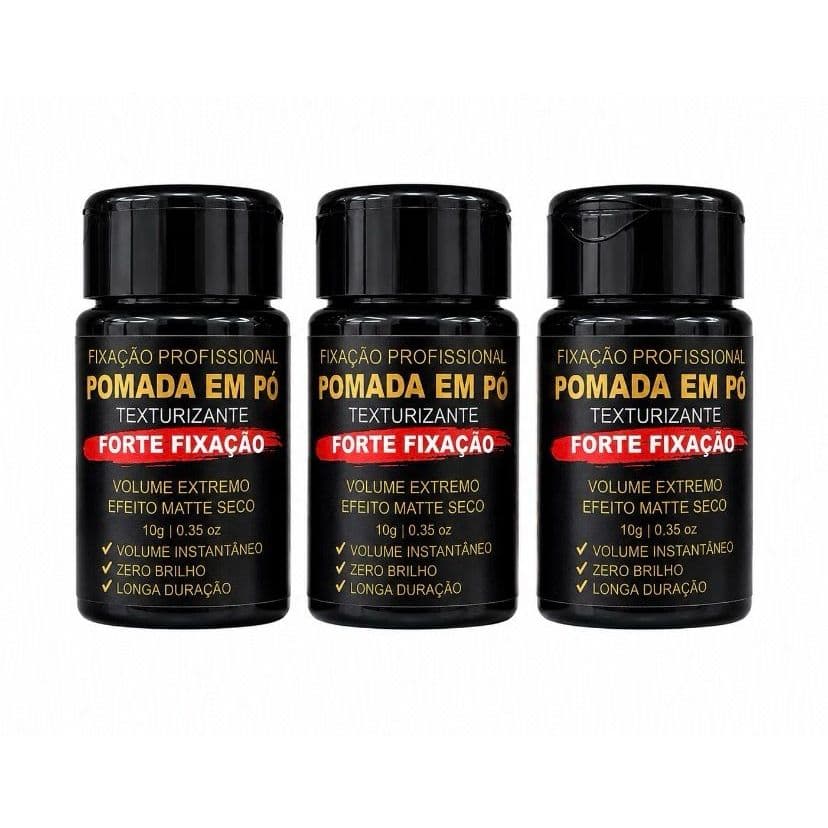 3 Pomada Em Pó  Efeito seco Matte volume instantâneo  Fixação Forte