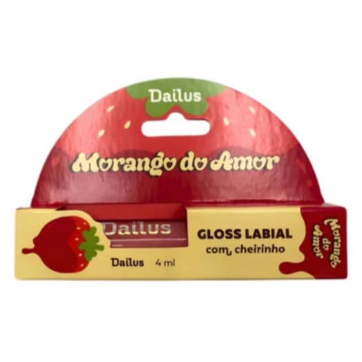 Dailus Gloss Labial Morango do Amor Hipoalergênico Ácido Hialurônico Vitamina E