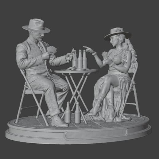 Imagem em Miniatura de Casal de Malandros no Carteado ( Modelo 1) - SEM PINTURA