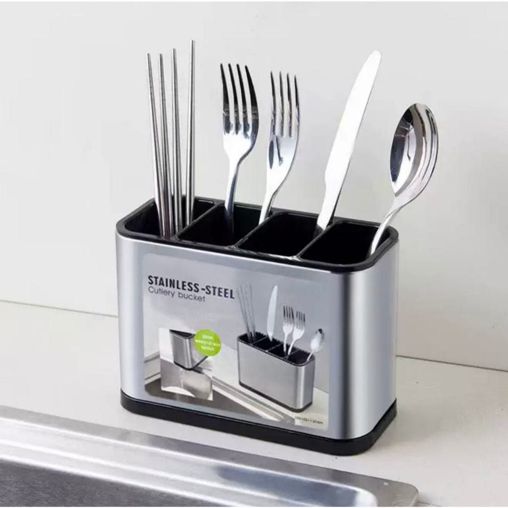 Organizador De Talheres Inox Para Bancada Cozinha 4 Divisórias
