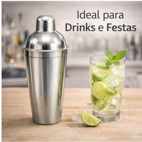 🍸 Coqueteleira Cobbler 500ml em Aço Inox 🍸