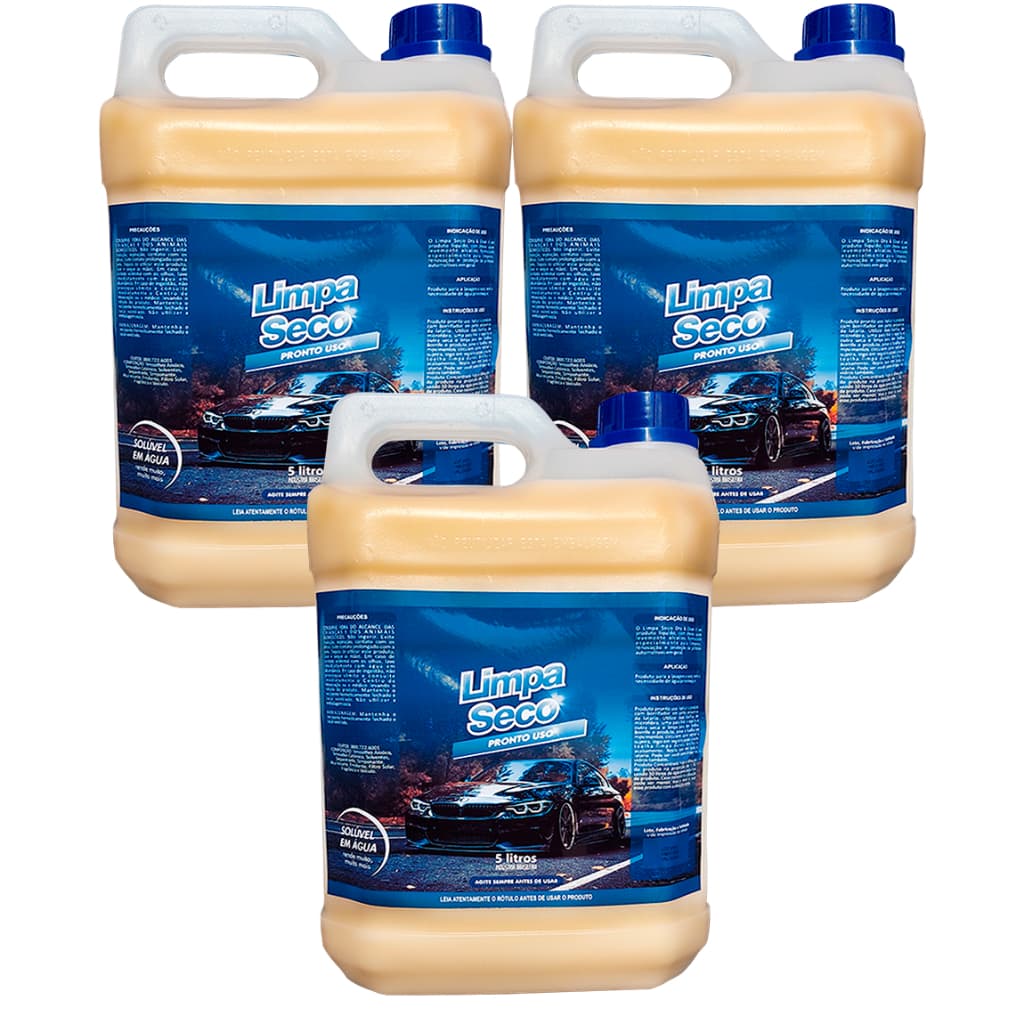 3 Limpa Seco Pronto para Uso Premium Estética Automotiva - 5 L
