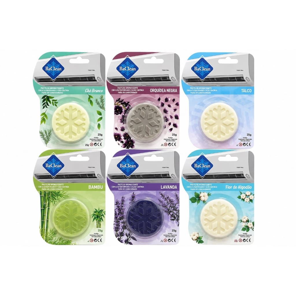 Kit 6 Pastilhas Aromas Diferentes Ar Condicionado Carro Quarto