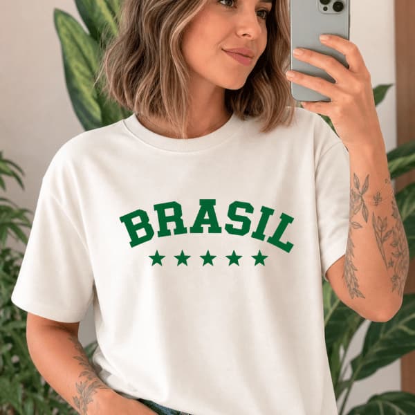 Camiseta Feminina Brasil Blusa Eleicao Direita Eleitor Bolsonaro Tshirt Unissex Casual 100% Algodão