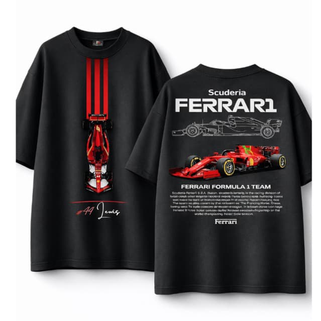 Camisa Camiseta Carro F1 Team Ferrari Y2k Algodão Unissex Premium Star Exclusivo Streetwear