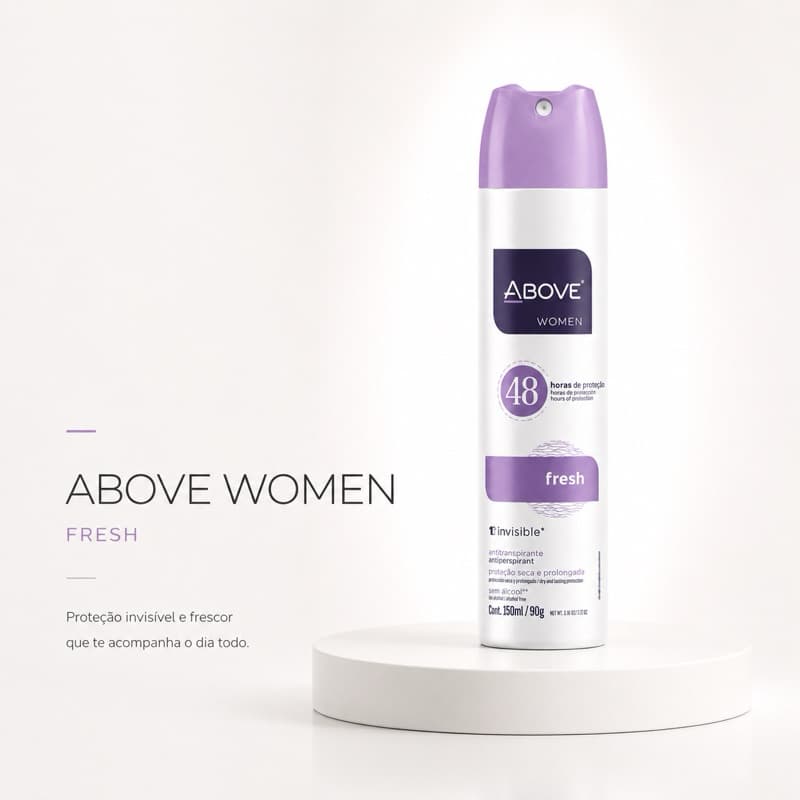 Desodorante Above Fresh 150ml Aerosol Antitranspirante Proteção Prolongada