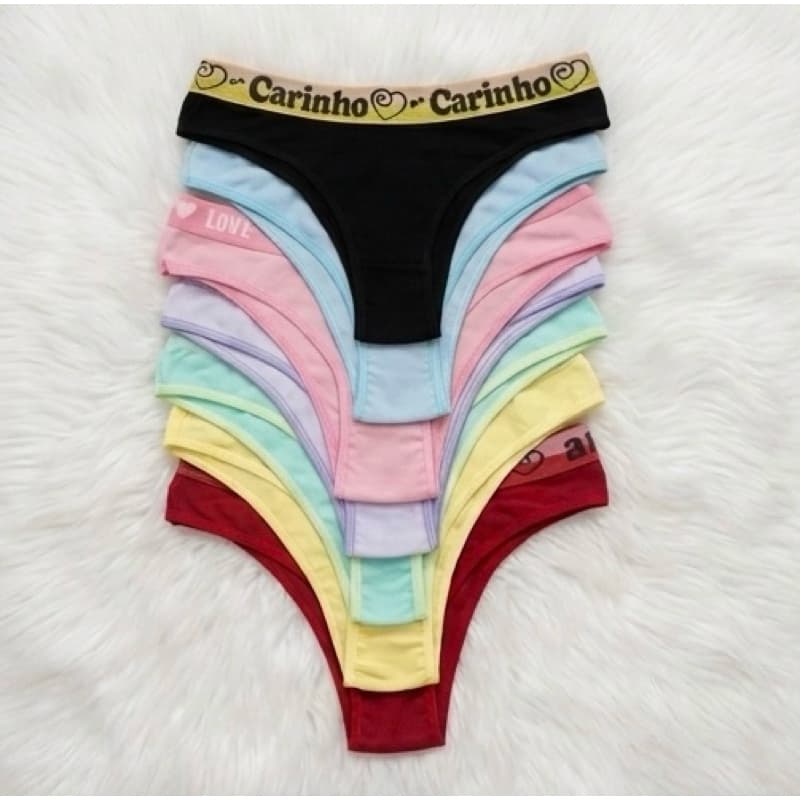 KIT 10  Calcinhas Suplex/Cotton Calcinha Tanga Confortáveis Cos Alto Cintura Alta Forro 100% Algodão